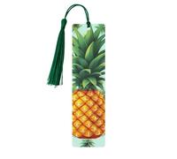 Segnalibro in legno a forma di ananas con frutto tropicale e ciondolo a nappa, unico segnalibro fatto a mano, ideale come regalo di compleanno