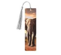 Segnalibro in legno a forma di elefante che cammina, fai da te, in legno, con nappe colorate, etichette regalo in legno, regalo insolito per gli amanti dei libri, uomini e donne