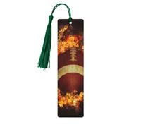 Segnalibro in legno a forma di football americano fiammeggiante, decorazione perfetta per gli amanti degli studenti che leggono i libri di club