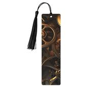 Segnalibro in legno a forma di ingranaggi steampunk, fai da te, con nappe colorate, etichette regalo in legno, regalo insolito per gli amanti dei libri, uomini e donne