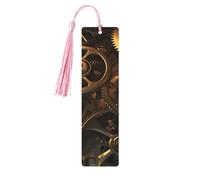 Segnalibro in legno a forma di ingranaggi steampunk, fai da te, con nappe colorate, etichette regalo in legno, regalo insolito per gli amanti dei libri, uomini e donne