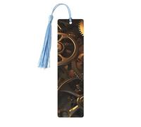 Segnalibro in legno a forma di ingranaggi steampunk, fai da te, con nappe colorate, etichette regalo in legno, regalo insolito per gli amanti dei libri, uomini e donne