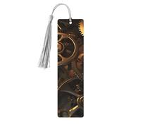 Segnalibro in legno a forma di ingranaggi steampunk, fai da te, con nappe colorate, etichette regalo in legno, regalo insolito per gli amanti dei libri, uomini e donne