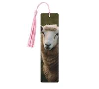 Segnalibro in legno a forma di pecora animale per uomini e donne che leggono segnalibri in legno unici fatti a mano con nappa ciondolo segnalibro per amanti dei libri, regalo di compleanno per