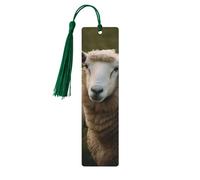 Segnalibro in legno a forma di pecora animale per uomini e donne che leggono segnalibri in legno unici fatti a mano con nappa ciondolo segnalibro per amanti dei libri, regalo di compleanno per
