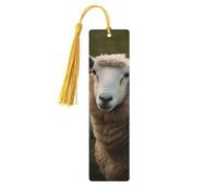 Segnalibro in legno a forma di pecora animale per uomini e donne che leggono segnalibri in legno unici fatti a mano con nappa ciondolo segnalibro per amanti dei libri, regalo di compleanno per
