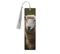Segnalibro in legno a forma di pecora animale per uomini e donne che leggono segnalibri in legno unici fatti a mano con nappa ciondolo segnalibro per amanti dei libri, regalo di compleanno per