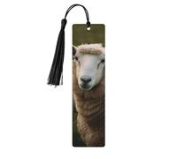 Segnalibro in legno a forma di pecora animale per uomini e donne che leggono segnalibri in legno unici fatti a mano con nappa ciondolo segnalibro per amanti dei libri, regalo di compleanno per
