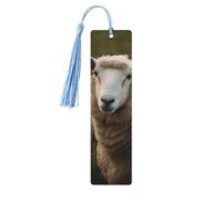 Segnalibro in legno a forma di pecora animale per uomini e donne che leggono segnalibri in legno unici fatti a mano con nappa ciondolo segnalibro per amanti dei libri, regalo di compleanno per