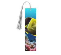 Segnalibro in legno a forma di pesce tropicale per gli amanti dei libri, segnalibri fai da te in legno da appendere con nappe colorate, etichette per regali, ornamenti, regalo insolito per uomini e