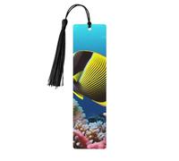 Segnalibro in legno a forma di pesce tropicale per gli amanti dei libri, segnalibri fai da te in legno da appendere con nappe colorate, etichette per regali, ornamenti, regalo insolito per uomini e