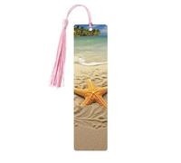 Segnalibro in legno a forma di stella marina con palme, per uomini e donne, segnalibro unico fatto a mano con nappa, per amanti dei libri, regalo per insegnanti di compleanno