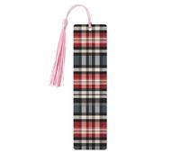 Segnalibro in legno a scacchi vecchio scozzese per uomini e donne che leggono segnalibri in legno unici fatti a mano con nappa ciondolo segnalibro per amanti dei libri regalo di compleanno insegnanti