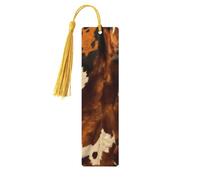 Segnalibro in legno astratto in pelle di mucca per uomini donne insegnanti regalo vintage artigianale artigianale segni di libri per leggere segnalibri da appendere etichette regalo ornamenti