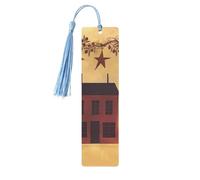 Segnalibro in legno beige marrone casa e frutta fai da te segnalibro artigianale in legno con nappe colorate etichette regalo in legno etichette regalo regalo insolito per gli amanti dei libri uomini