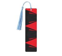 Segnalibro in legno blu cielo - double face rosso nero stampa completa decorativo per sala studio, ufficio, aula, biblioteca