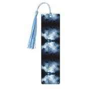 Segnalibro in legno celeste - Decorazione gotica con stampa Happy Halloween, perfetto per libri, diari, quaderni e agende