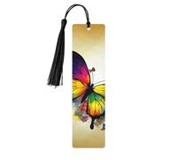 Segnalibro in legno colorato a forma di farfalla per gli amanti dei libri, segnalibri fai da te in legno da appendere con nappe colorate, etichette in legno, ornamenti, regalo insolito per uomini e