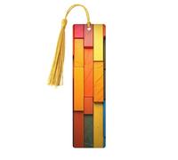 Segnalibro in legno colorato per uomini, donne, insegnanti, regalo vintage fatto a mano, segna libri per leggere pagine marcatori da appendere etichette regalo ornamenti segnalibri in legno con nappa