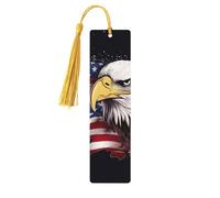 Segnalibro in legno con aquila calva con bandiera americana per uomini donne insegnanti regalo vintage fatto a mano segni di libri per leggere pagine marcatori da appendere etichette regalo ornamenti