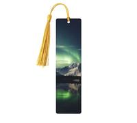 Segnalibro in legno con aurora settentrionale notturna, per uomini, donne, insegnanti, regalo vintage, fatto a mano, segna libri per leggere le pagine, etichette regalo da appendere, segnalibro in