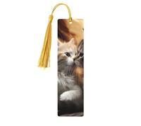 Segnalibro in legno con bacio con gatto per uomini donne insegnanti regalo vintage fatto a mano segnalibri per leggere pagine marcatori da appendere etichette regalo ornamenti segnalibri in legno con