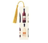 Segnalibro in legno con bottiglia di vino carino per uomini donne insegnanti regalo vintage fatto a mano segnalibri per leggere pagine marcatori da appendere etichette regalo ornamenti segnalibri in