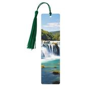 Segnalibro in legno con cascate sul fiume Krka Segnalibro in legno fai da te Segnalibro da appendere in legno con nappe colorate Etichette regalo in legno Regalo insolito per gli amanti dei libri