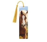 Segnalibro in legno con cavallo marrone, per uomini, donne, insegnanti, regalo vintage, fatto a mano, segna libri per leggere le pagine, etichette regalo da appendere, ornamenti segnalibri in legno