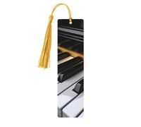 Segnalibro in legno con ciondolo a forma di chiave di pianoforte, unico e fatto a mano, ideale come regalo di compleanno