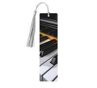 Segnalibro in legno con ciondolo a forma di chiave di pianoforte, unico e fatto a mano, ideale come regalo di compleanno