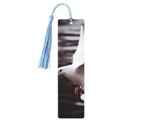 Segnalibro in legno con colomba volante, segnalibro fai da te, in legno, da appendere, con nappe colorate, etichette regalo insolite per gli amanti dei libri, uomini e donne