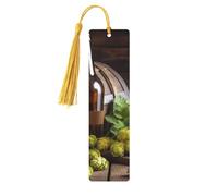 Segnalibro in legno con coni di birra e luppolo, per uomini, donne, insegnanti, regalo vintage, fatto a mano, segna libri per leggere le pagine, etichette regalo da appendere, ornamenti segnalibri in