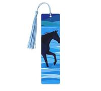 Segnalibro in legno con croce sul fiume a cavallo, per gli amanti dei libri, segnalibri fai da te in legno da appendere con nappe colorate, etichette in legno, ornamenti, regalo insolito per uomini e