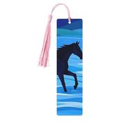 Segnalibro in legno con croce sul fiume a cavallo, per gli amanti dei libri, segnalibri fai da te in legno da appendere con nappe colorate, etichette in legno, ornamenti, regalo insolito per uomini e