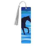 Segnalibro in legno con croce sul fiume a cavallo, per gli amanti dei libri, segnalibri fai da te in legno da appendere con nappe colorate, etichette in legno, ornamenti, regalo insolito per uomini e