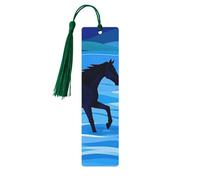 Segnalibro in legno con croce sul fiume a cavallo, per gli amanti dei libri, segnalibri fai da te in legno da appendere con nappe colorate, etichette in legno, ornamenti, regalo insolito per uomini e