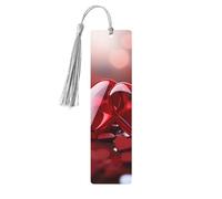 Segnalibro in legno con cuori rossi di San Valentino per uomini e donne che leggono segnalibri in legno unici fatti a mano con nappa ciondolo segnalibro per amanti dei libri regalo di compleanno