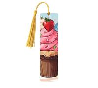 Segnalibro in legno con cupcake e gelato, per uomini, donne, insegnanti, regalo vintage, fatto a mano, segna libri per leggere le pagine, etichette regalo da appendere, ornamenti segnalibri in legno