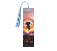 Segnalibro in legno con dente di leone al tramonto, per uomini, donne, insegnanti, regalo vintage, fatto a mano, segna libri per leggere le pagine, etichette regalo da appendere, ornamenti segnalibri