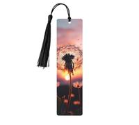 Segnalibro in legno con dente di leone al tramonto, per uomini, donne, insegnanti, regalo vintage, fatto a mano, segna libri per leggere le pagine, etichette regalo da appendere, ornamenti segnalibri
