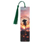 Segnalibro in legno con dente di leone al tramonto, per uomini, donne, insegnanti, regalo vintage, fatto a mano, segna libri per leggere le pagine, etichette regalo da appendere, ornamenti segnalibri