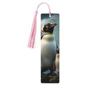 Segnalibro in legno con famiglia di pinguini, per uomini e donne, segnalibro in legno unico fatto a mano con nappa, per amanti dei libri, regalo per insegnanti di compleanno