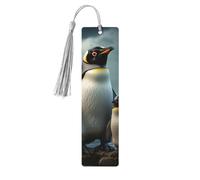 Segnalibro in legno con famiglia di pinguini, per uomini e donne, segnalibro in legno unico fatto a mano con nappa, per amanti dei libri, regalo per insegnanti di compleanno