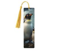 Segnalibro in legno con famiglia di pinguini, per uomini e donne, segnalibro in legno unico fatto a mano con nappa, per amanti dei libri, regalo per insegnanti di compleanno