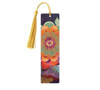 Segnalibro in legno con fiore colorato bohémien, per uomini, donne, insegnanti, regalo vintage, fatto a mano, segna libri per leggere le pagine, etichette regalo da appendere, ornamenti segnalibri in