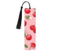 Segnalibro in legno con fiore di frutta e ciliegia, con nappa, per donne e uomini, per leggere le pagine, regali per gli amanti dei libri