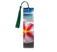 Segnalibro in legno con fiori tropicali e pietra zen, segnalibro fai da te in legno da appendere con nappe colorate, etichette regalo insolite per gli amanti dei libri, uomini e donne