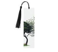 Segnalibro in legno con grande albero che soffia nel vento, per uomini e donne, segnalibro in legno unico fatto a mano con nappa ciondolo segnalibro per amanti dei libri, regalo di compleanno per
