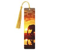 Segnalibro in legno con immagini di elefanti, per uomini, donne, insegnanti, regalo vintage, fatto a mano, segna libri per leggere pagine e etichette regalo da appendere, segnalibro in legno con nappa